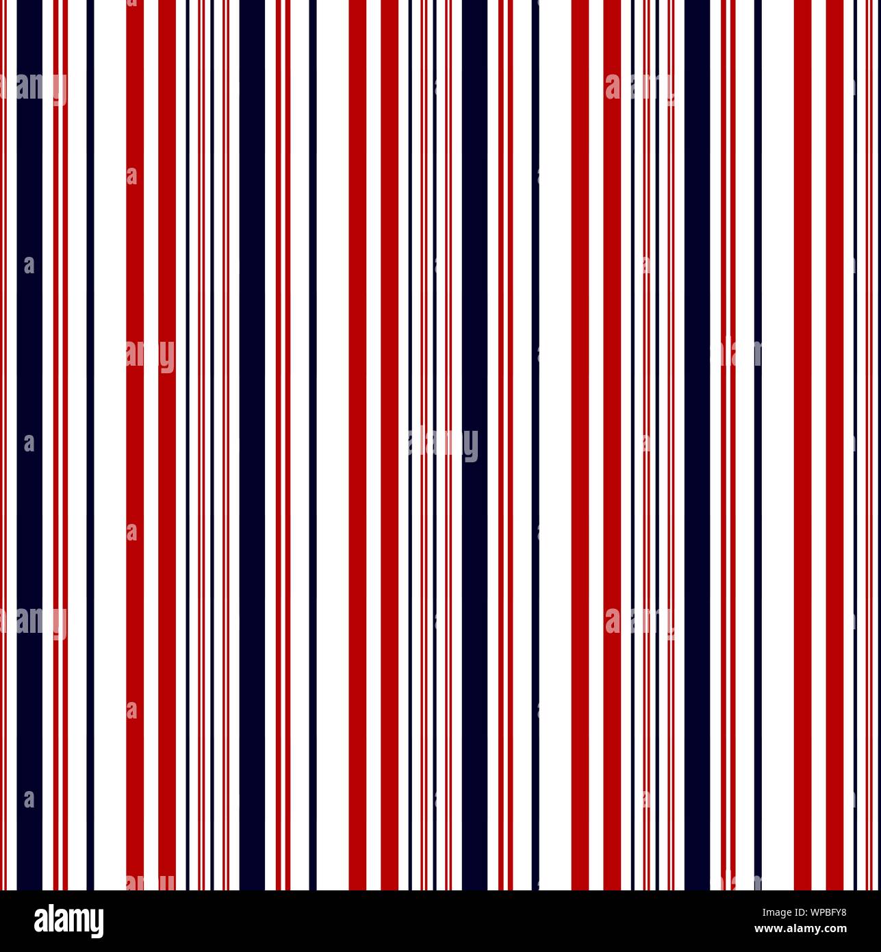 Stripe pattern avec le bleu marine, rouge et blanc à rayures parallèles verticales.vector stripe. Illustration de Vecteur