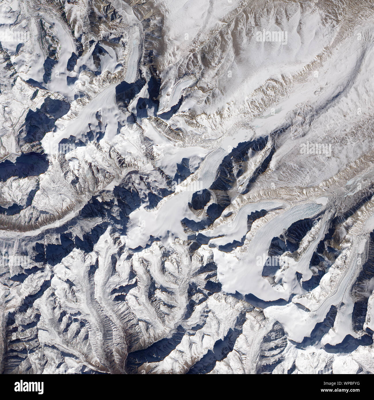 Les glaciers de l'Himalaya, les montagnes de l'Himalaya, le sud de la Chine, 25 décembre 2009, par la NASA/Jesse Allen/DPA Banque D'Images