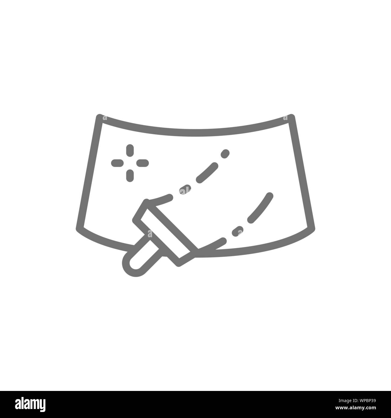 Pare-brise lavage d'une voiture icône ligne. Illustration de Vecteur