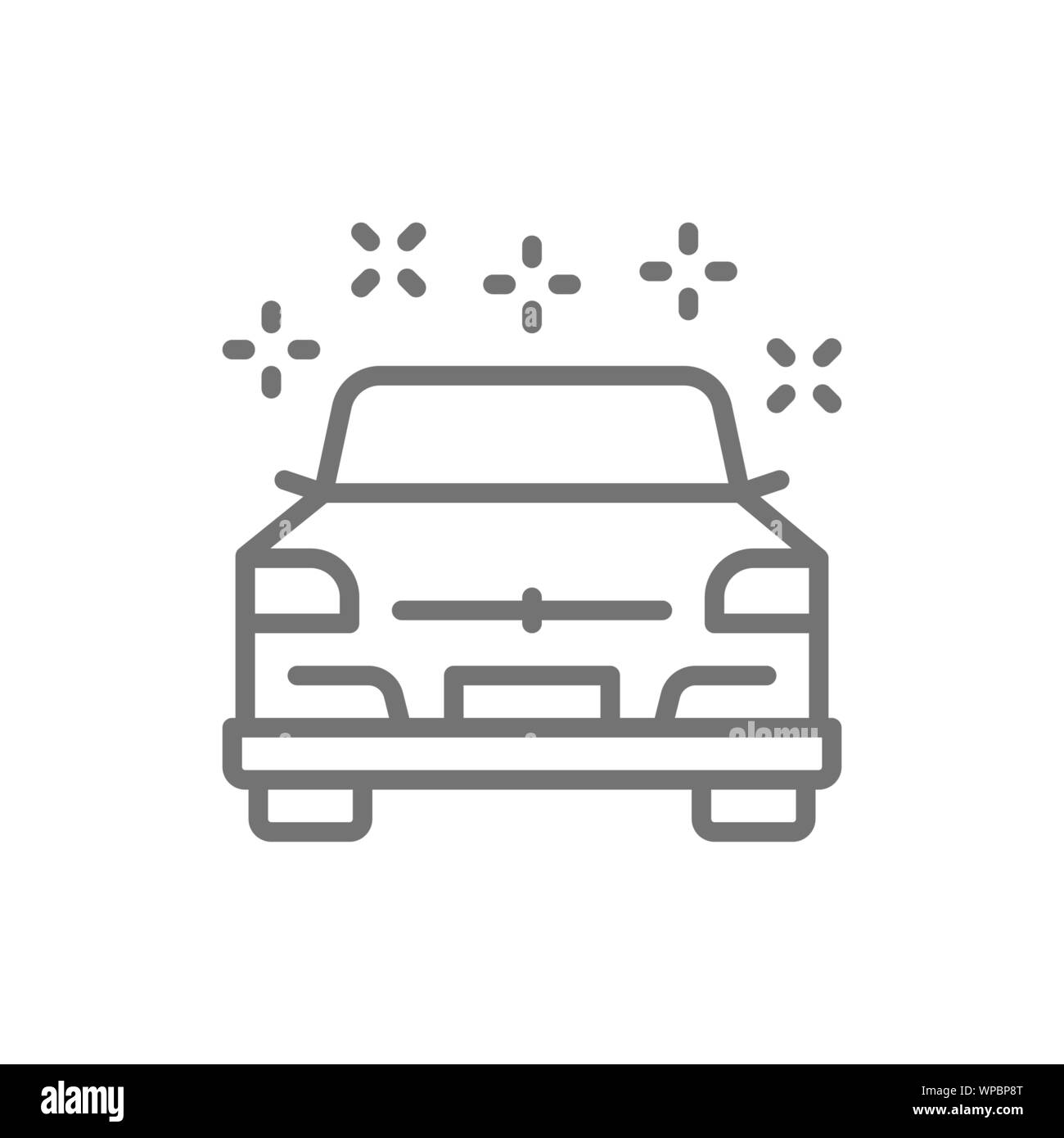 L'icône de la ligne de voiture poli. Isolé sur fond blanc Illustration de Vecteur