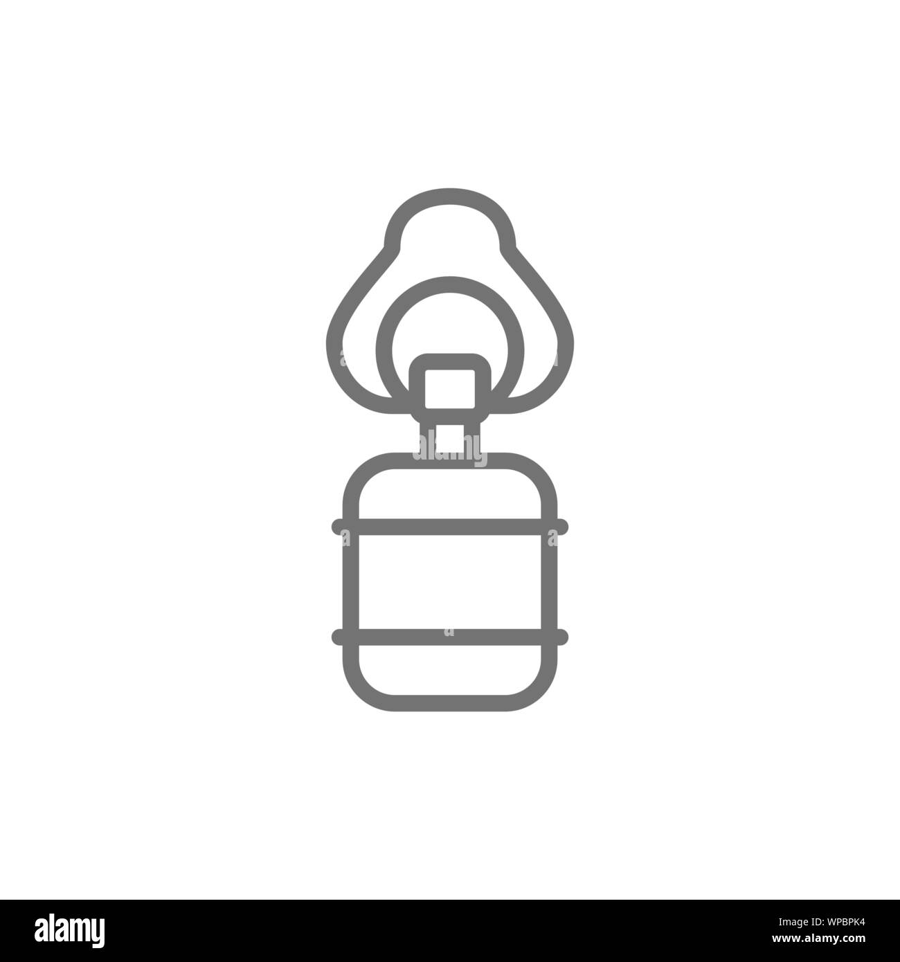 Ventilation artificielle à l'icône de la ligne de sac. Isolé sur fond blanc Illustration de Vecteur