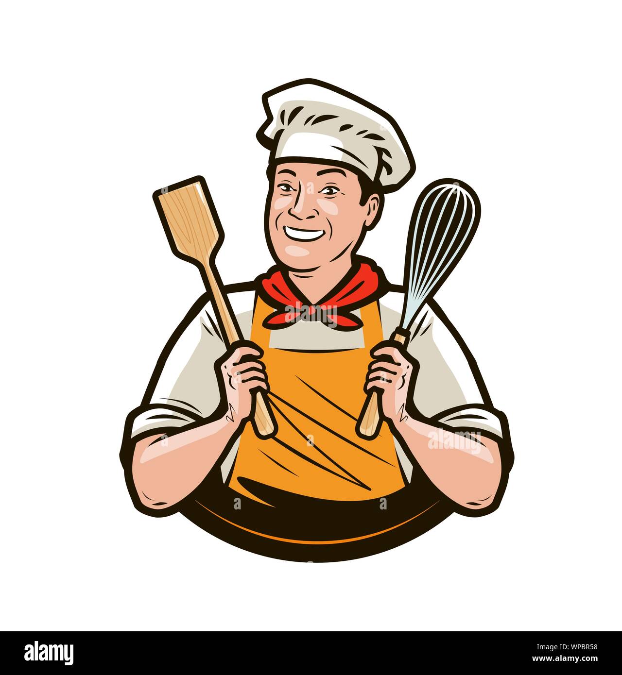 Logo cuisson boulanger. Restaurant, étiquette de cuisine. Illustration vectorielle Illustration de Vecteur