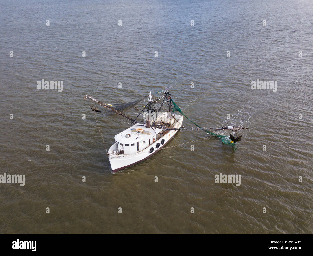 Vue rapprochée de l'antenne de la crevette en mer Bateau Banque D'Images