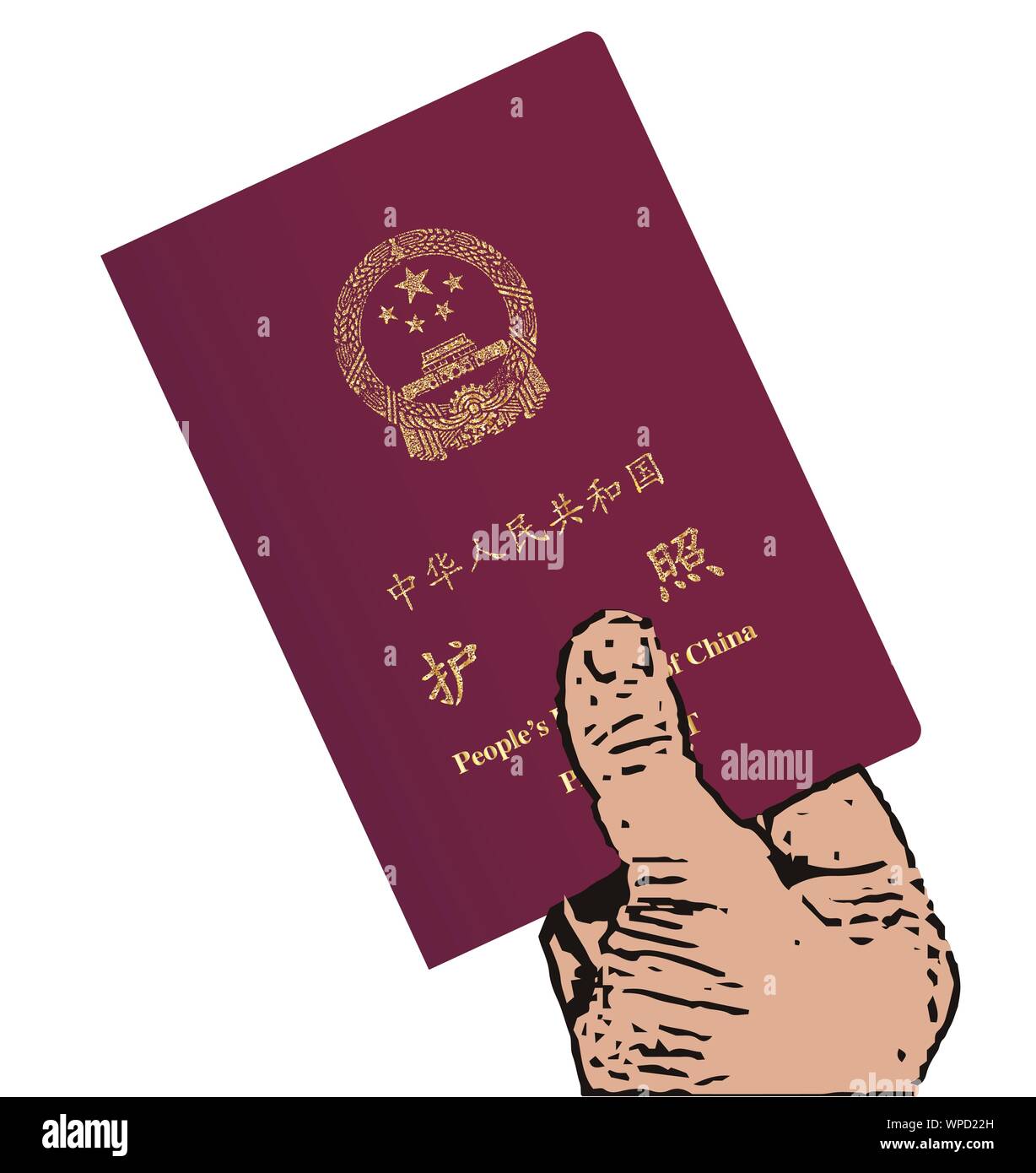 Holding de Chine Passeport Illustration de Vecteur