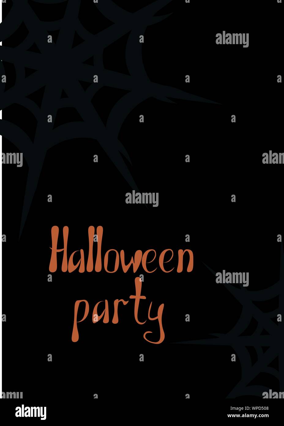 Carte postale Halloween. Spider web. Pour des invitations ou des cartes de conception ou d'écran ou enveloppements cadeaux Illustration de Vecteur