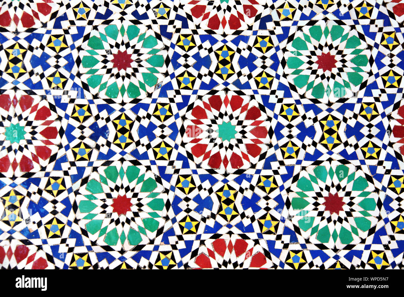 Détail de mosaïque marocaine traditionnelle, mur Maroc, Afrique du Nord Banque D'Images