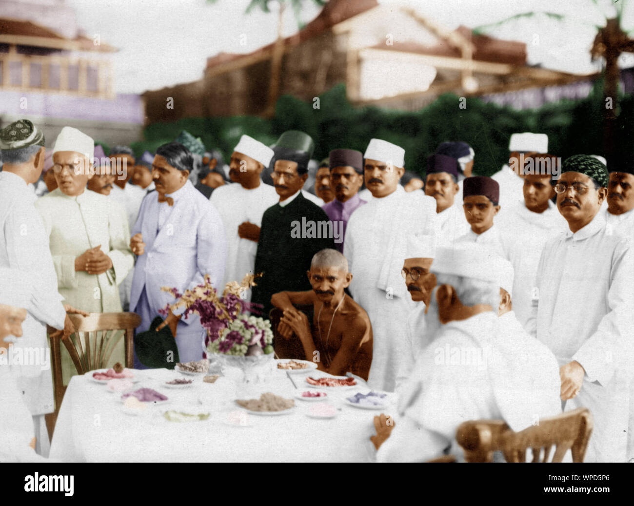 Mahatma Gandhi garden party, délégation de l'Afrique du Sud, Bombay, Maharashtra, Inde, Asie, 19 Septembre, 1926 Banque D'Images