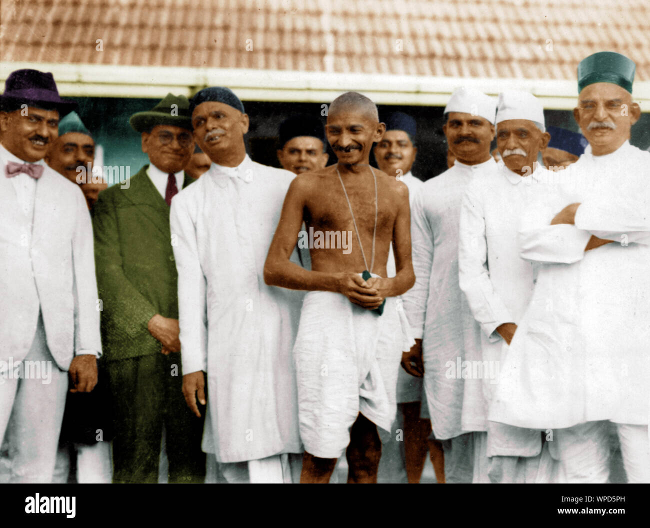 Mahatma Gandhi garden party donné à délégation sud-africaine, Bombay, Inde, Asie, 19 Septembre, 1926 Banque D'Images