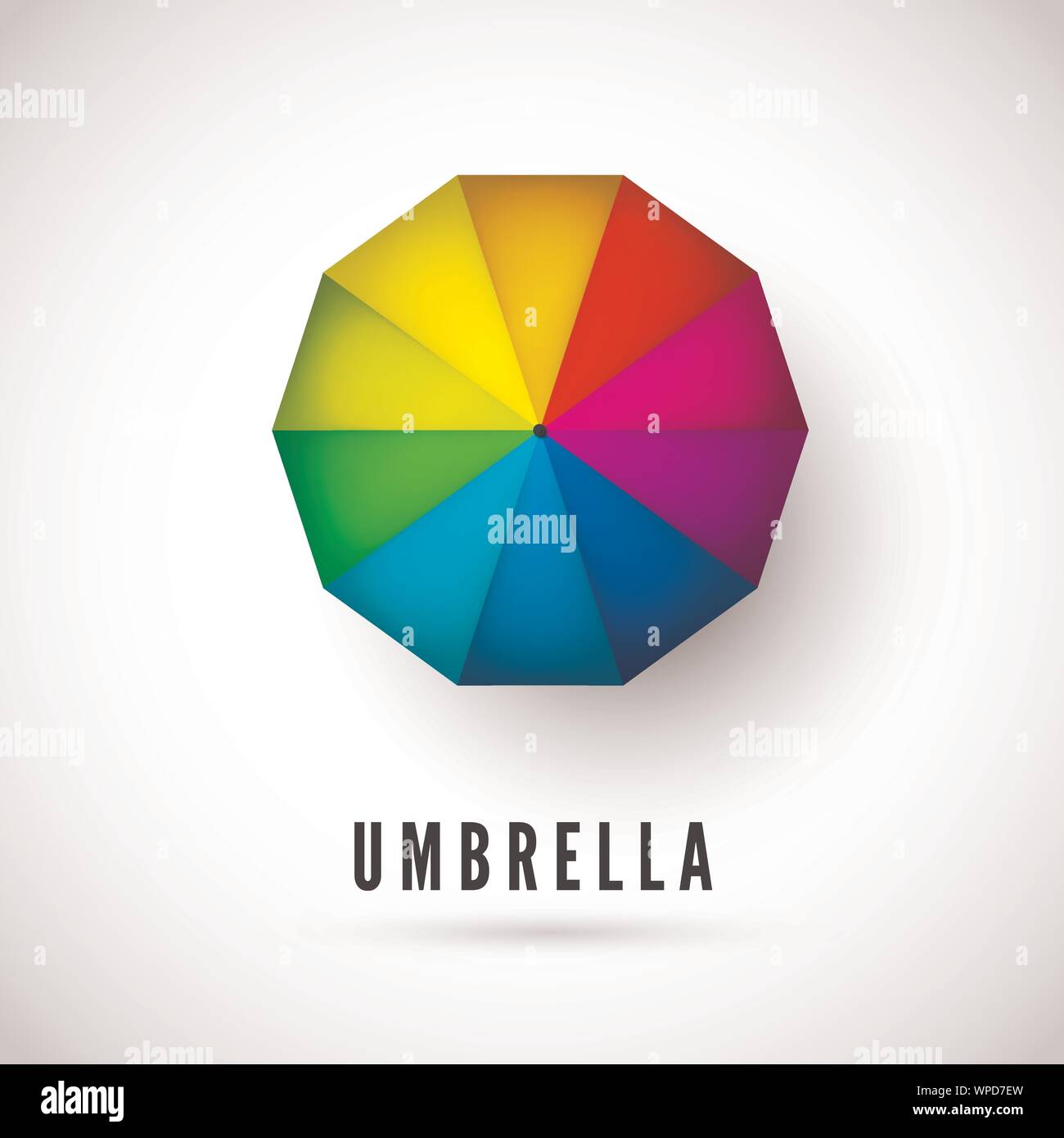 Conception d'Ubmrella avec couleurs arc-en-Vue de dessus. Vector illustration isolé sur fond blanc Illustration de Vecteur