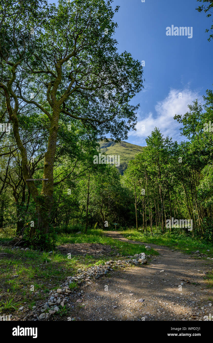 Vue de la vallée de Glencoe à partir du centre de services Banque D'Images