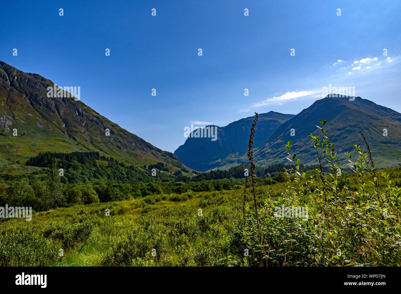 Vue de la vallée de Glencoe à partir du centre de services Banque D'Images
