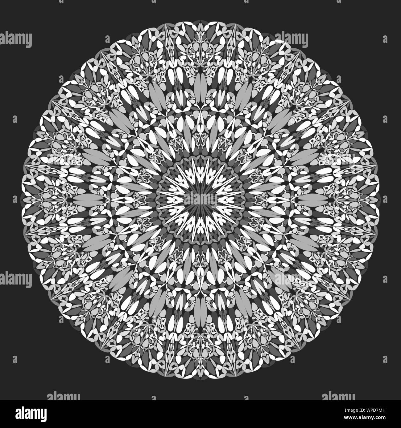 Mandala fleur monochrome abstrait dessin - ornement de l'élément graphique Illustration de Vecteur