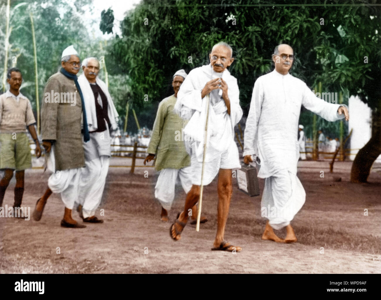 Mahatma Gandhi pour visiter des congrès, composé d'exposition Faizpur, Inde, Asie, Décembre 25, 1936 Banque D'Images