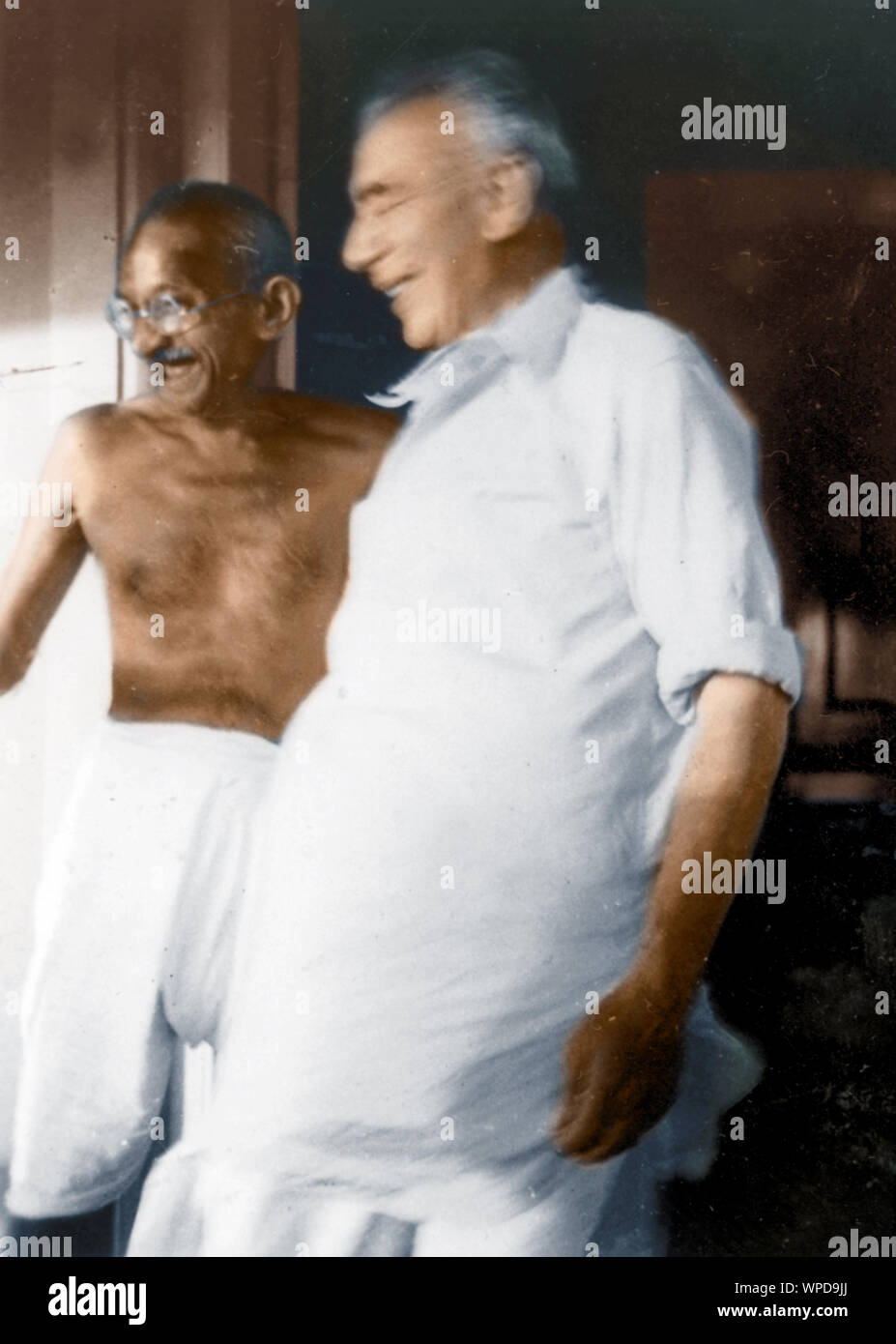 Mahatma Gandhi avec le Dr Hermann Kallenbach, Inde, Asie, Juin 1937 Banque D'Images