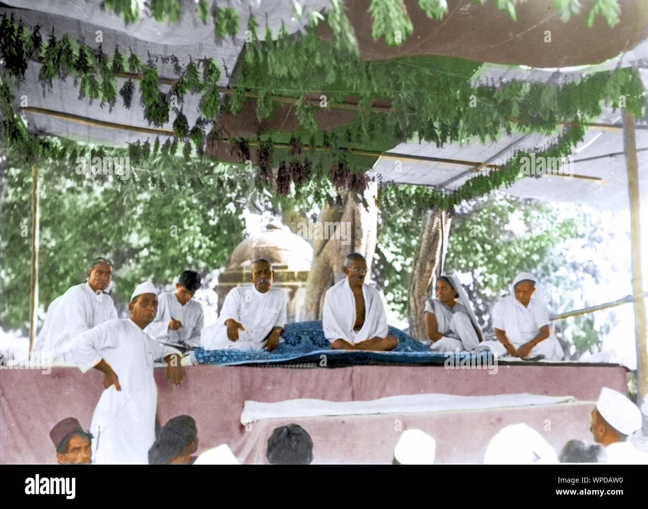 Réunion publique sur le Mahatma Gandhi, Haripura, Surat, Gujarat, Inde, Asie, 22 février 1938 Banque D'Images