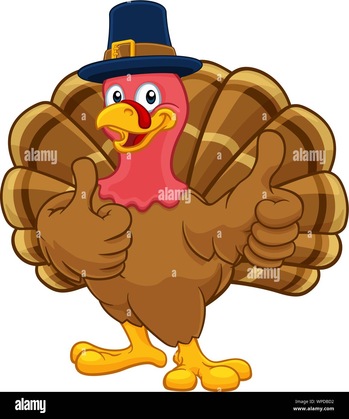 Thanksgiving Turquie Pilgrim Hat Personnage Illustration de Vecteur