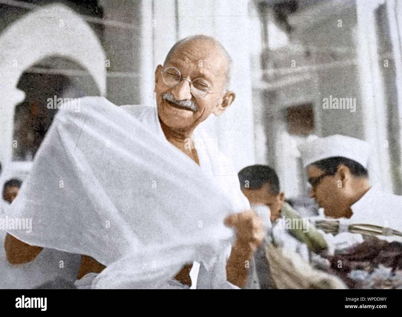 Mahatma Gandhi rire, Inde, Asie, 1940 Banque D'Images