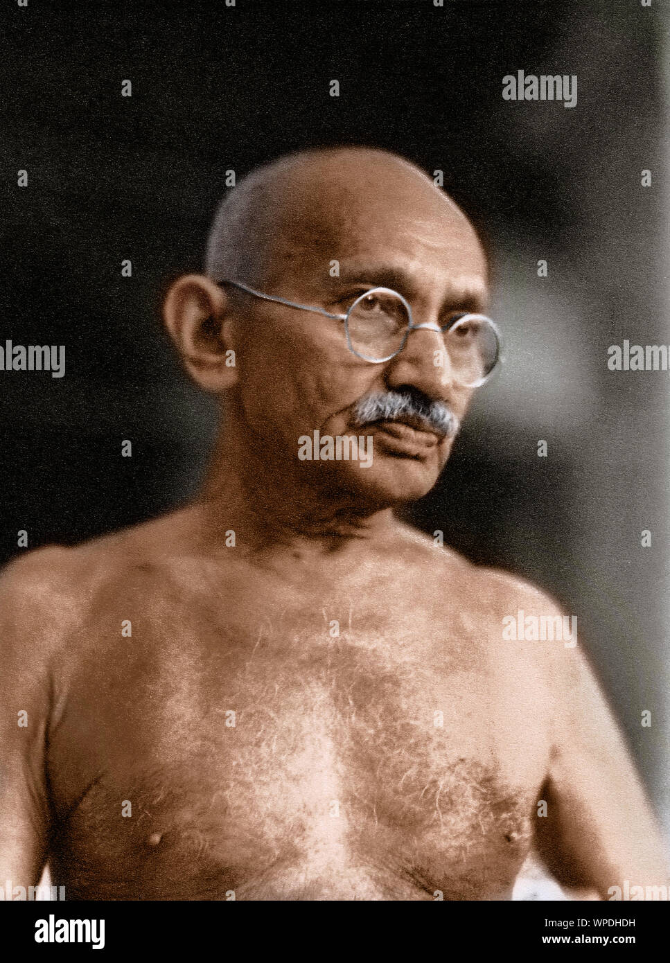 Mahatma Gandhi à la réunion publique de prière, Rungta House, Bombay, Mumbai, Maharashtra, Inde, Asie, septembre 1944 Banque D'Images