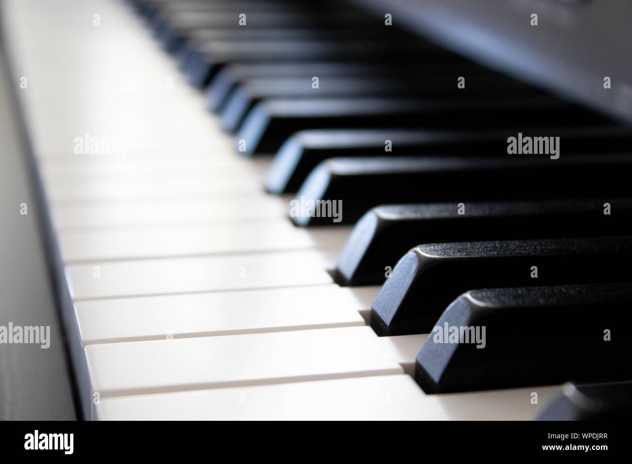 Clavier de piano, instrument de musique, macro-vision Banque D'Images