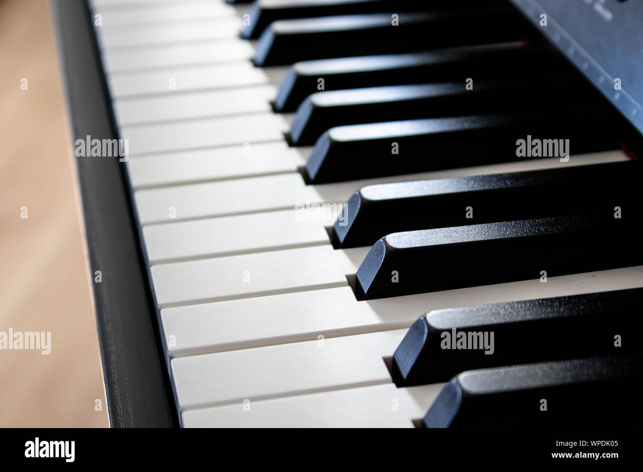 Clavier de piano, instrument de musique, macro-vision Banque D'Images