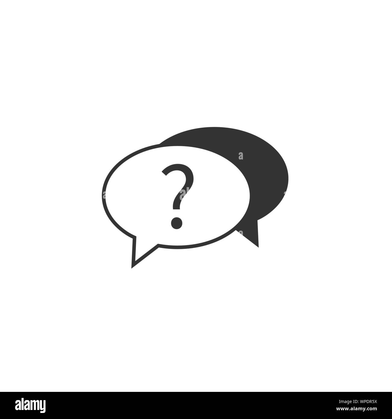 Aide, question, question mark, icône Assistance. Illustration vectorielle, modèle plat. Illustration de Vecteur