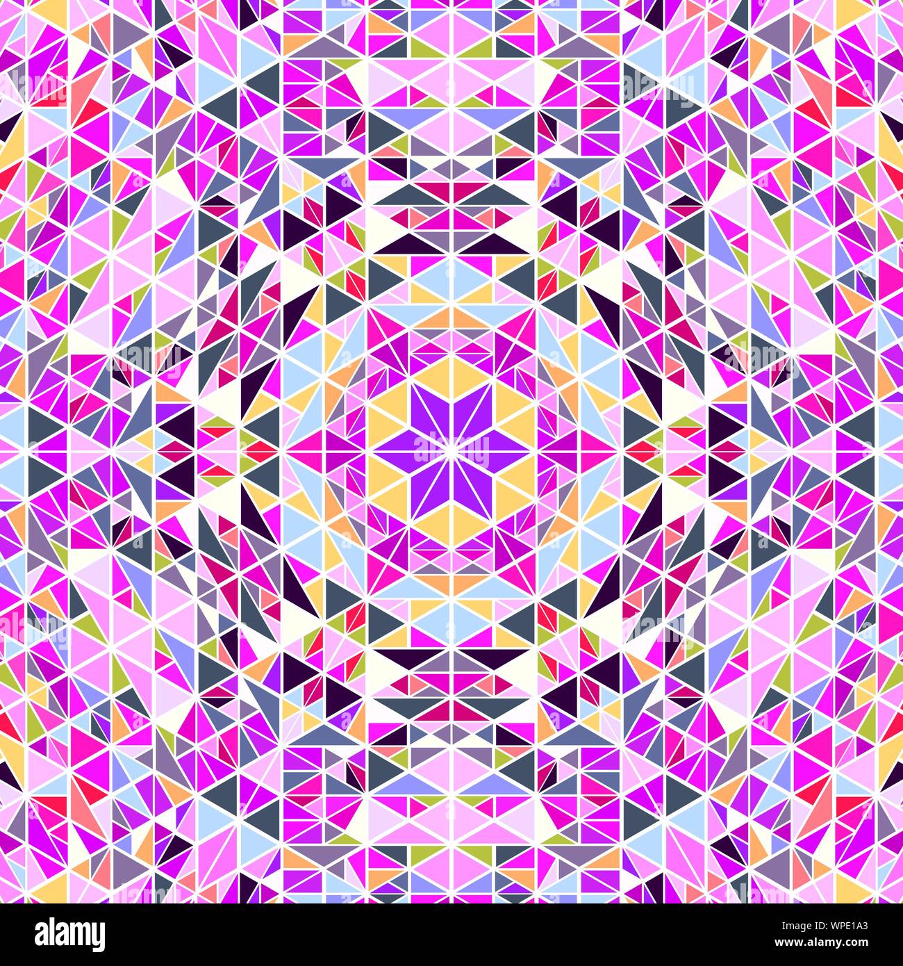 Polygonale abstrait arrière-plan en mosaïque circulaire dynamique - conception graphique vecteur coloré psychédélique avec carreaux de triangle Illustration de Vecteur