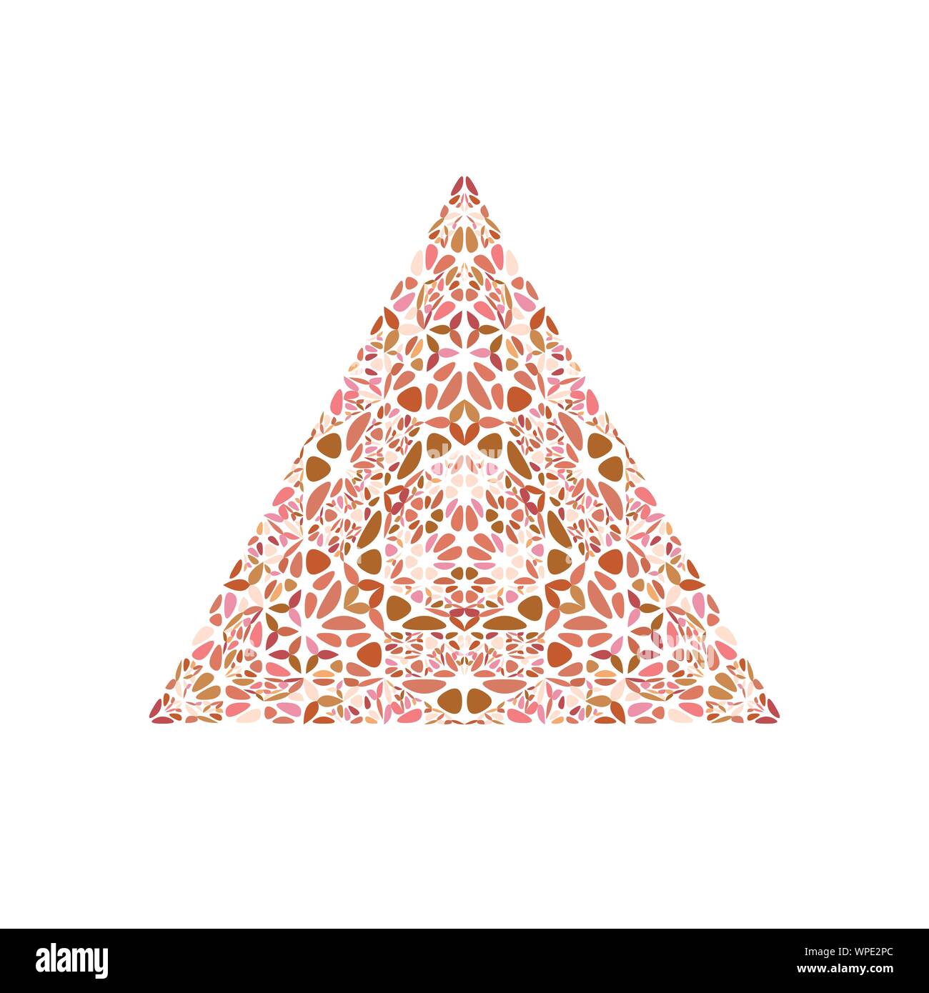 Mosaïque florale isolé ornement logo triangle - modèle d'ornement géométrique coloré géométrique de l'élément vecteur conception Illustration de Vecteur