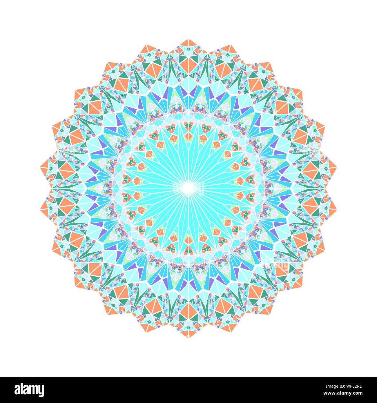 Triangle orné abstrait mandala mosaïque ornementale vecteur conception ronde à partir de triangles Illustration de Vecteur