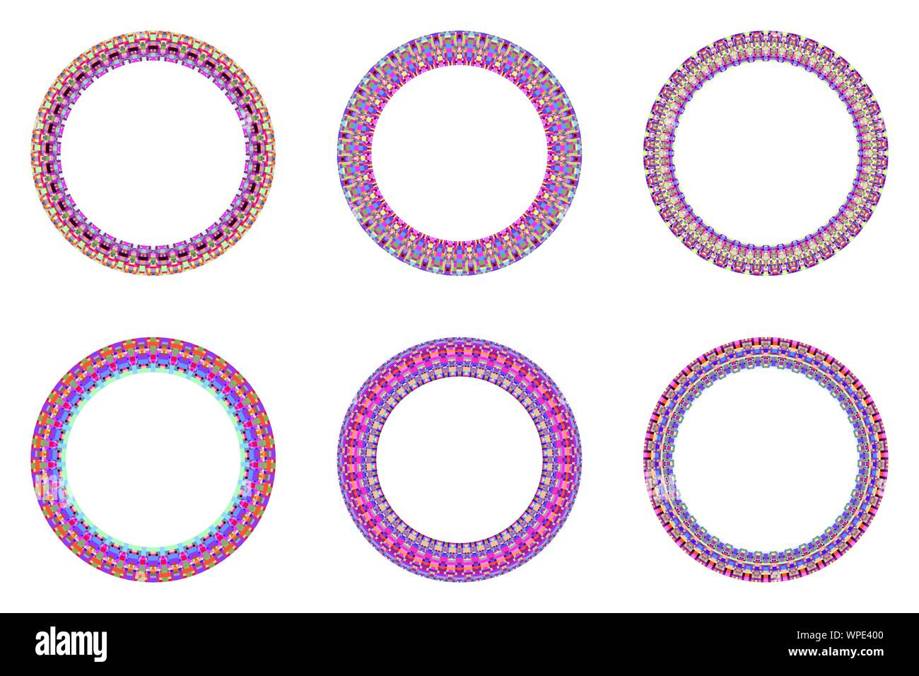 Mosaïque géométrique de la bordure des rondes - élément vecteur conception circulaire Illustration de Vecteur