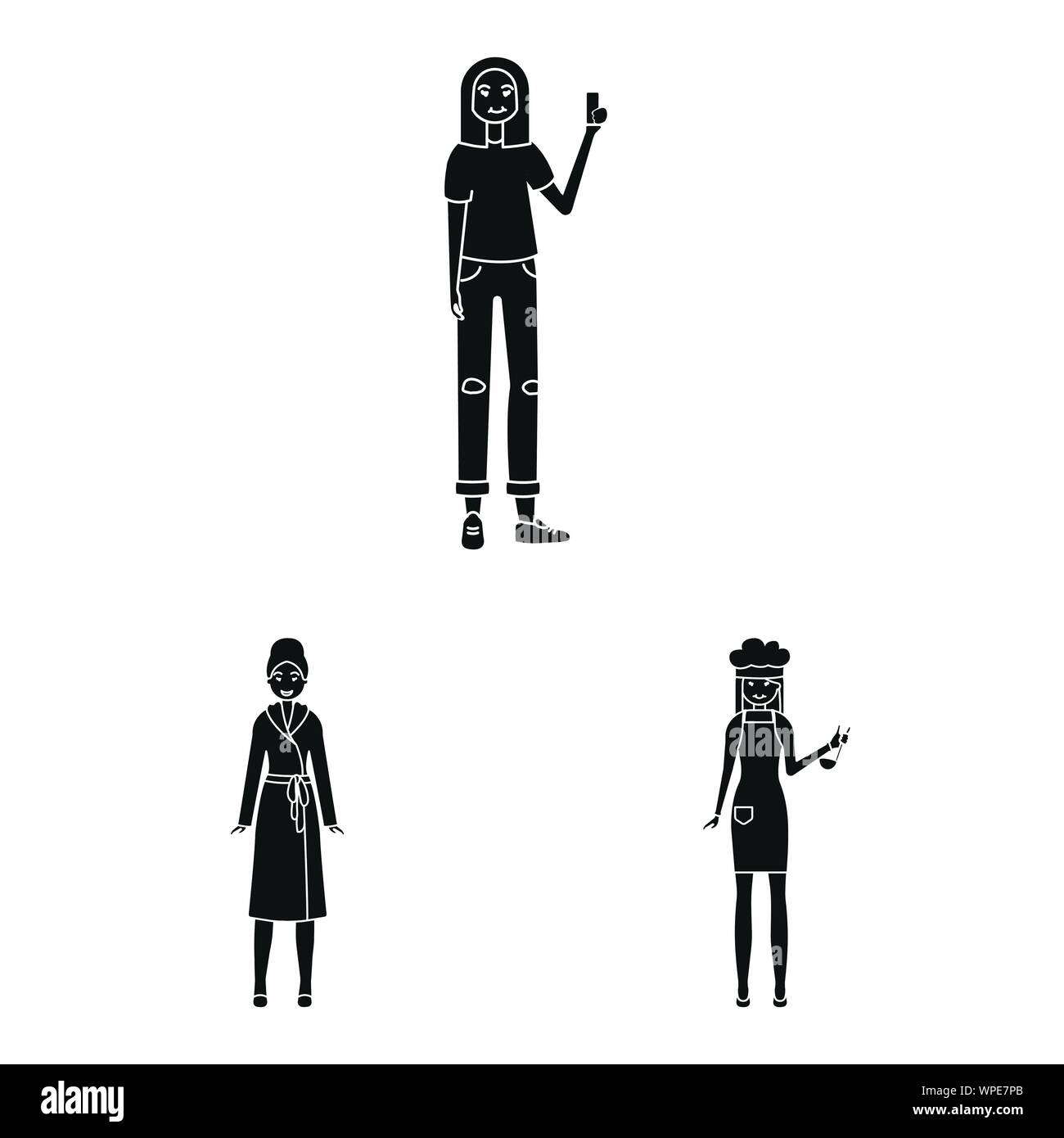 Des émotions et de vecteur conception signe féminin. Collection d'émotions et de son corps pour l'icône vecteur stock. Illustration de Vecteur