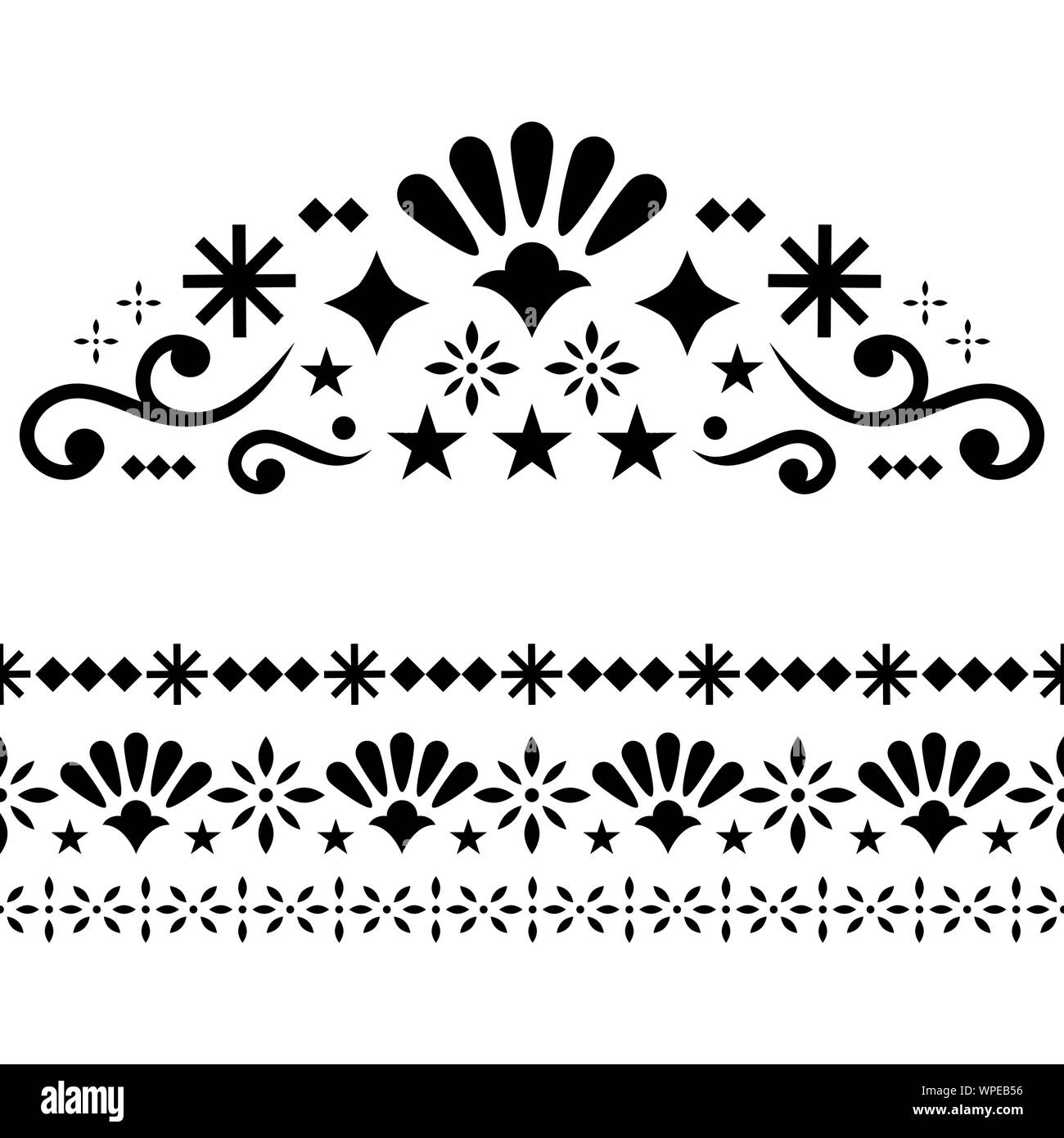 Les éléments de conception, vecteur mexicains traditionnels colorés modèles d'art populaire du Mexique, monochrome sur carte de vœux de mariage invitation ornaments Illustration de Vecteur Les éléments de conception, vecteur mexicains traditionnels colorés modèles d'art populaire du Mexique, monochrome sur carte de vœux de mariage invitation ornaments Illustration de Vecteur