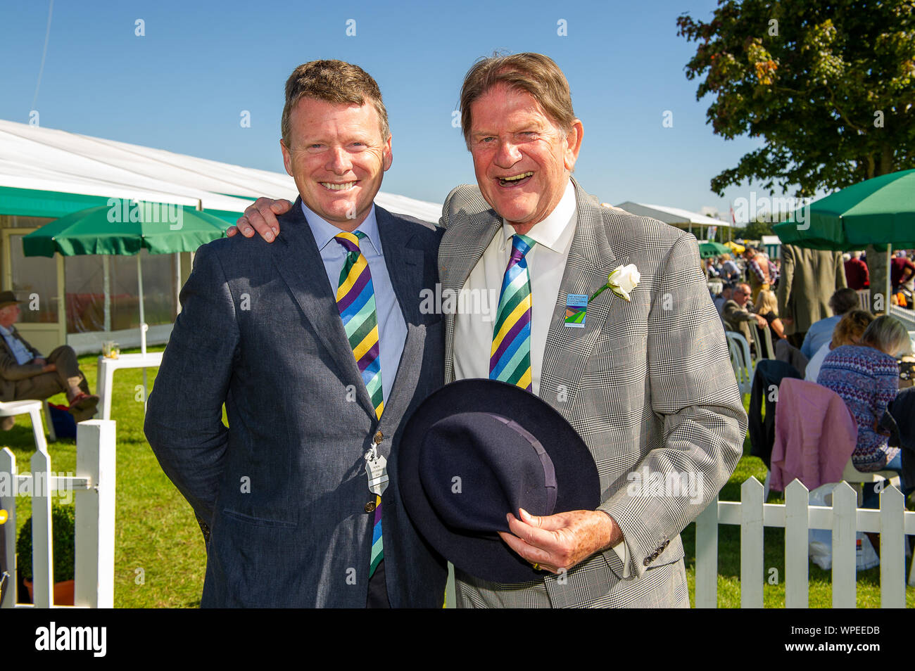 Le Royal County of Berkshire Show, Thatcham, Berkshire, Royaume-Uni. 19 Septembre, 2015. MP Richard Benyon Newbury et Sir John Madejski vous apprécierez le spectacle. Credit : Maureen McLean/Alamy Banque D'Images