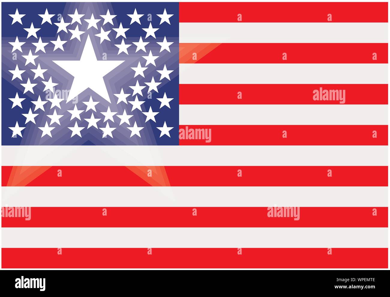 Dessin conceptuel de drapeau américain avec l'état principal Illustration de Vecteur