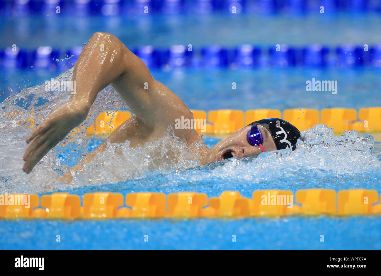 La société britannique Thomas Hamer est en concurrence dans l'épreuve du 200 m nage libre S14 la chaleur durant le premier jour de l'Organisation mondiale de la natation Championnats Para Allianz au Centre aquatique de Londres, Londres. Banque D'Images