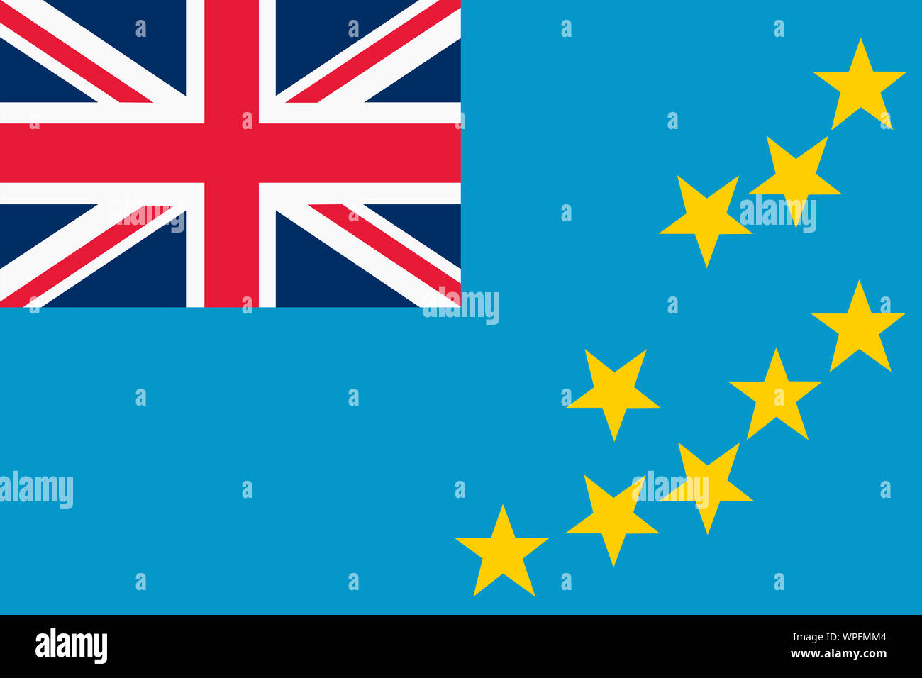 Un drapeau jaune Tuvalu background illustration stars huit ensemble Banque D'Images