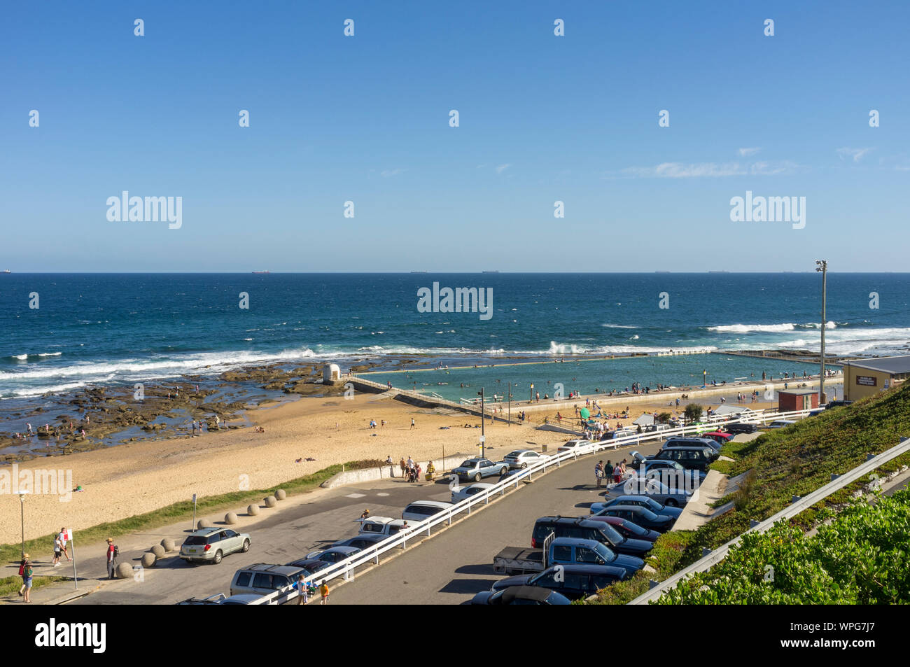 Merewether Ocean des bains, une piscine d'eau publique, à Newcastle, NSW, Australie Banque D'Images