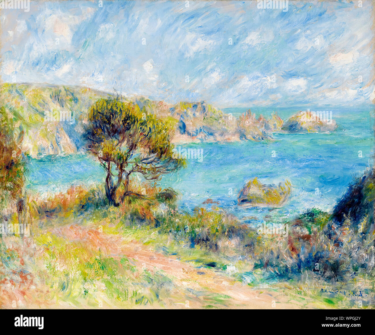 Pierre Auguste Renoir, la peinture de paysage, à Guernesey, 1883 Banque D'Images