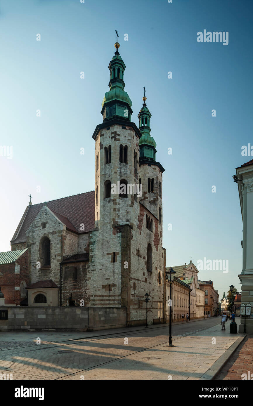 L'église St Andrew sur la rue Grodzka dans la vieille ville de Cracovie, Pologne. Banque D'Images