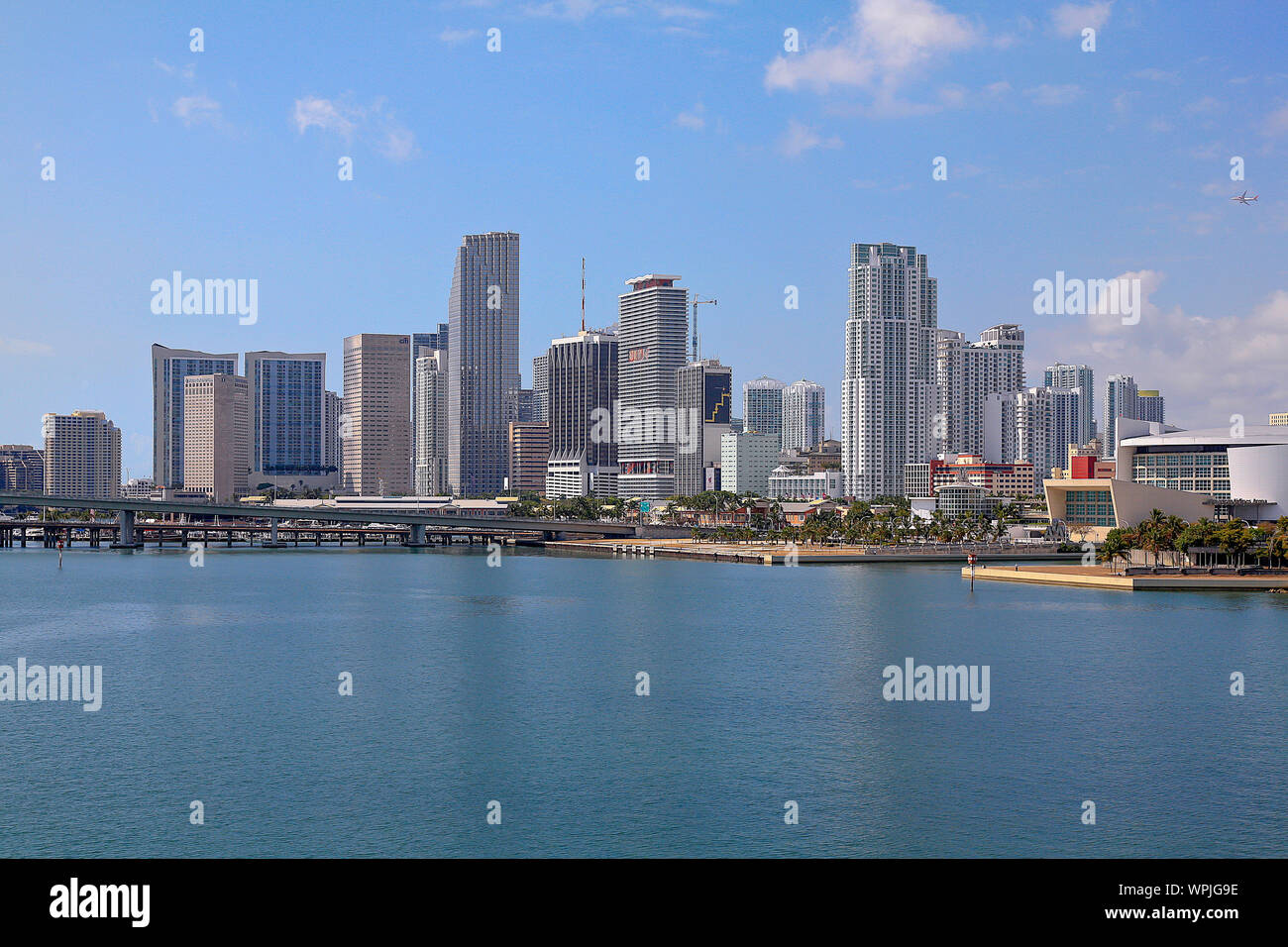 Vue sur la ville de mijamin City en ville de Miami, Miami Beach et South Beach, Florida, USA ; Amérique latine ; Amérique du Nord Banque D'Images