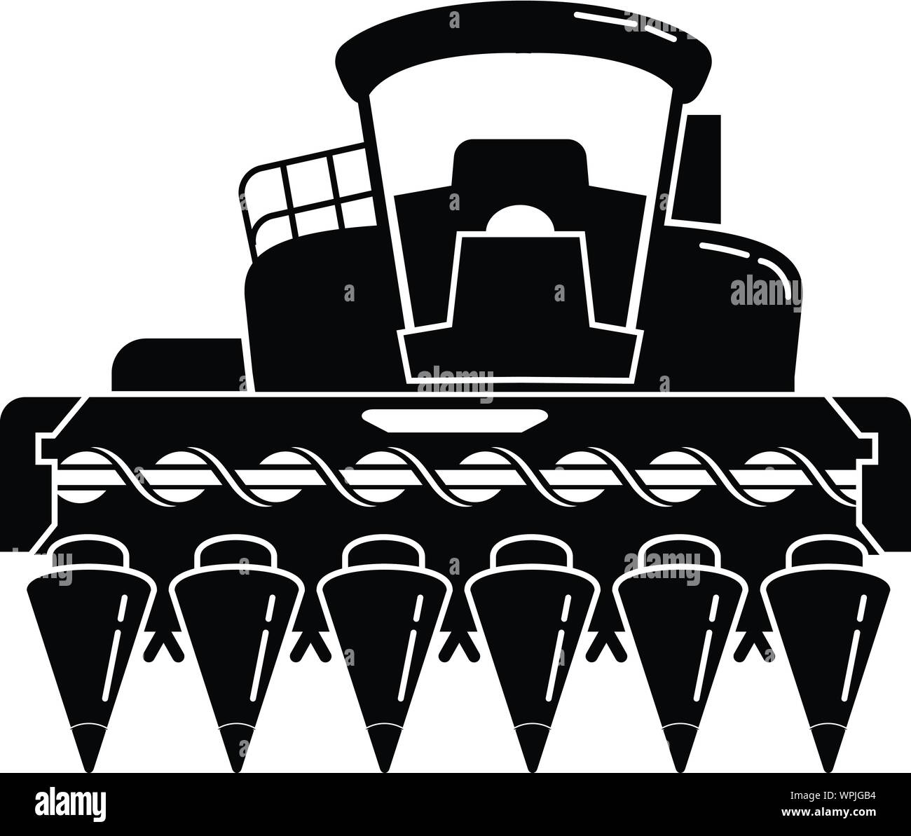 L'icône de l'Ensileuse à maïs, le style simple Illustration de Vecteur