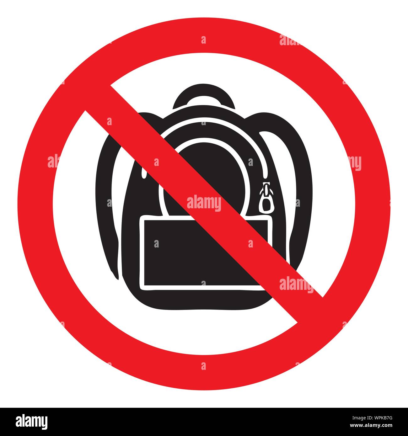 Panneau D interdiction De Sac Dos Image Vectorielle Stock Alamy