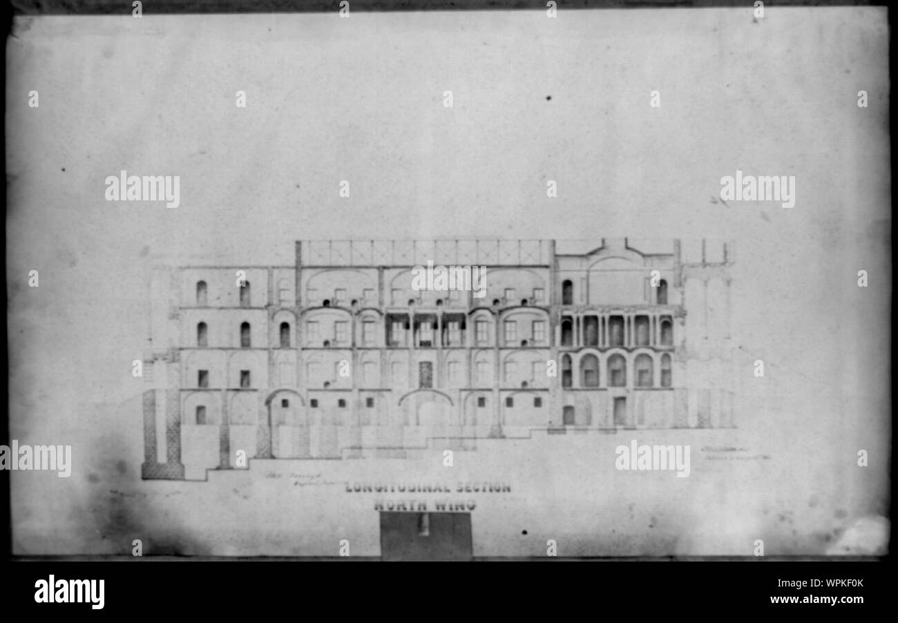 Section longitudinale, aile nord Banque D'Images