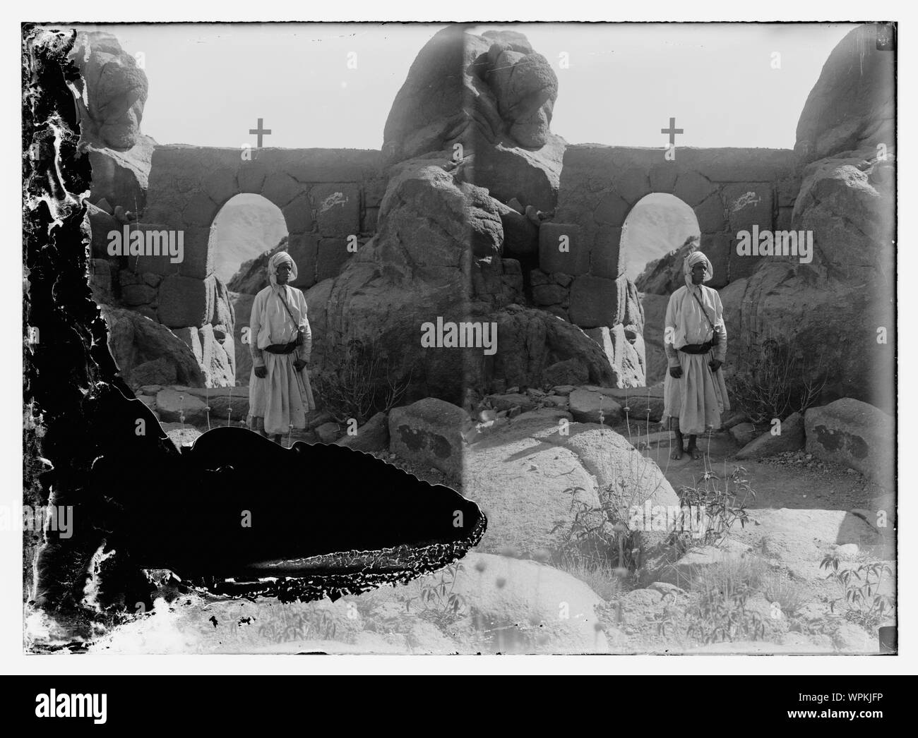 En regardant les étapes du pèlerin, Mt. Sinai Banque D'Images