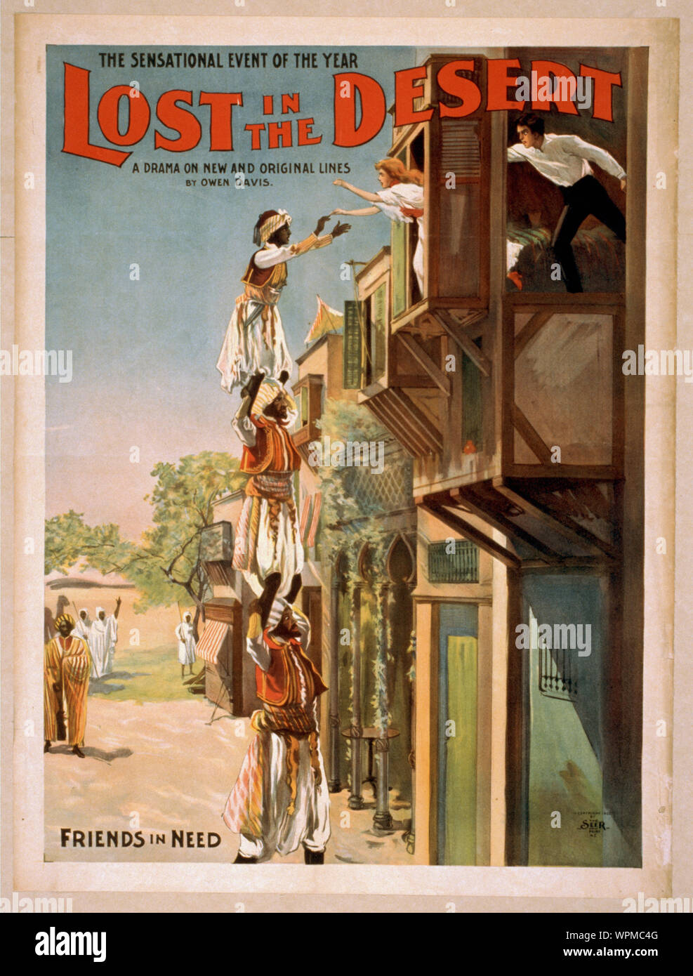 Perdus dans le désert l'événement sensationnel de l'année : un feuilleton sur les lignes nouvelles et originales : par Owen Davis. Banque D'Images