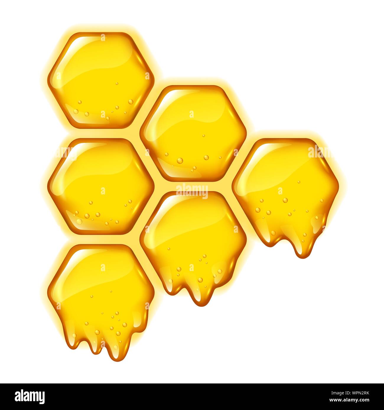 D'abeilles jaune avec du miel qui coule, isolés pour la conception de logo, vector Illustration de Vecteur D'abeilles jaune avec du miel qui coule, isolés pour la conception de logo, vector Illustration de Vecteur