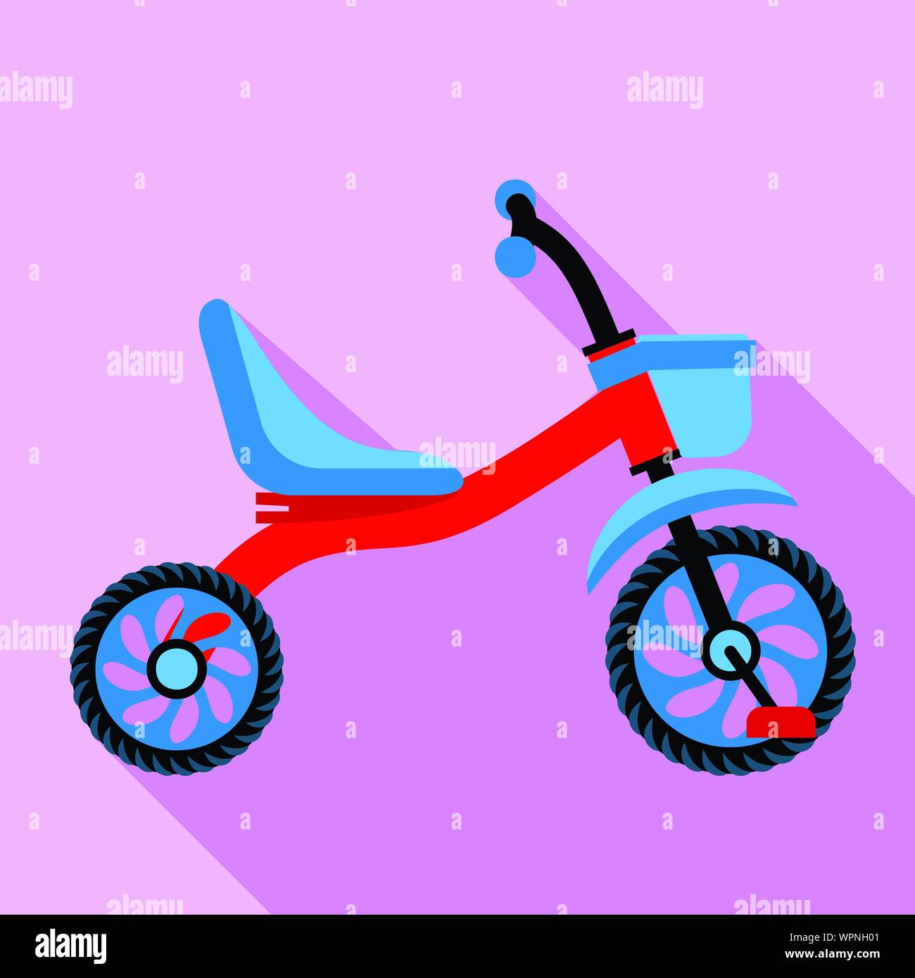Tricycle à l'icône du panier. Télévision illustration de tricycle avec panier icône vecteur pour la conception web Illustration de Vecteur