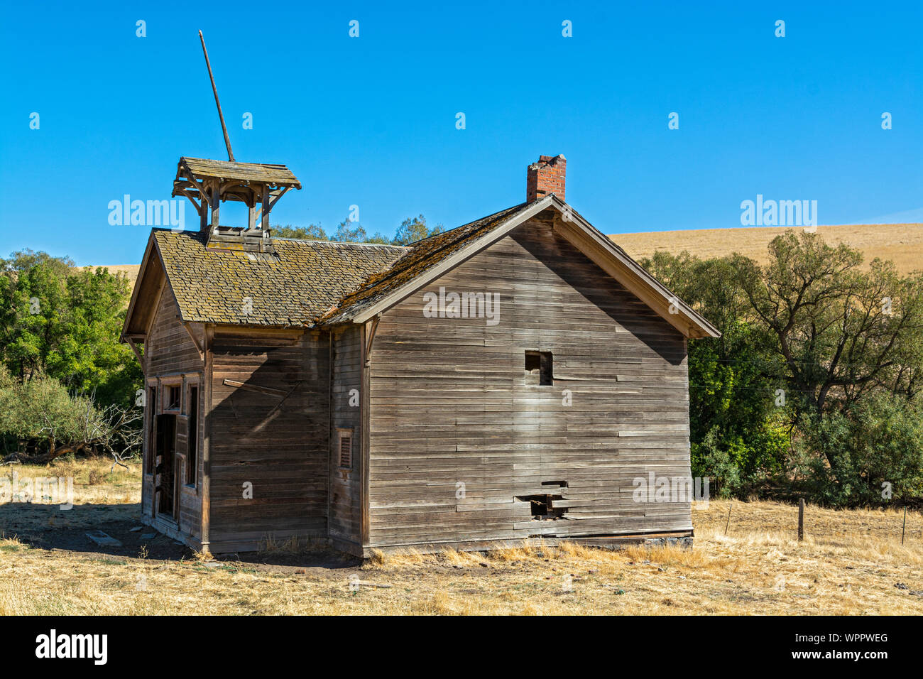 Washington, Région de Palouse, Garfield Comté, Lynn Gulch Road, Lynn au District scolaire no 4, site historique Banque D'Images