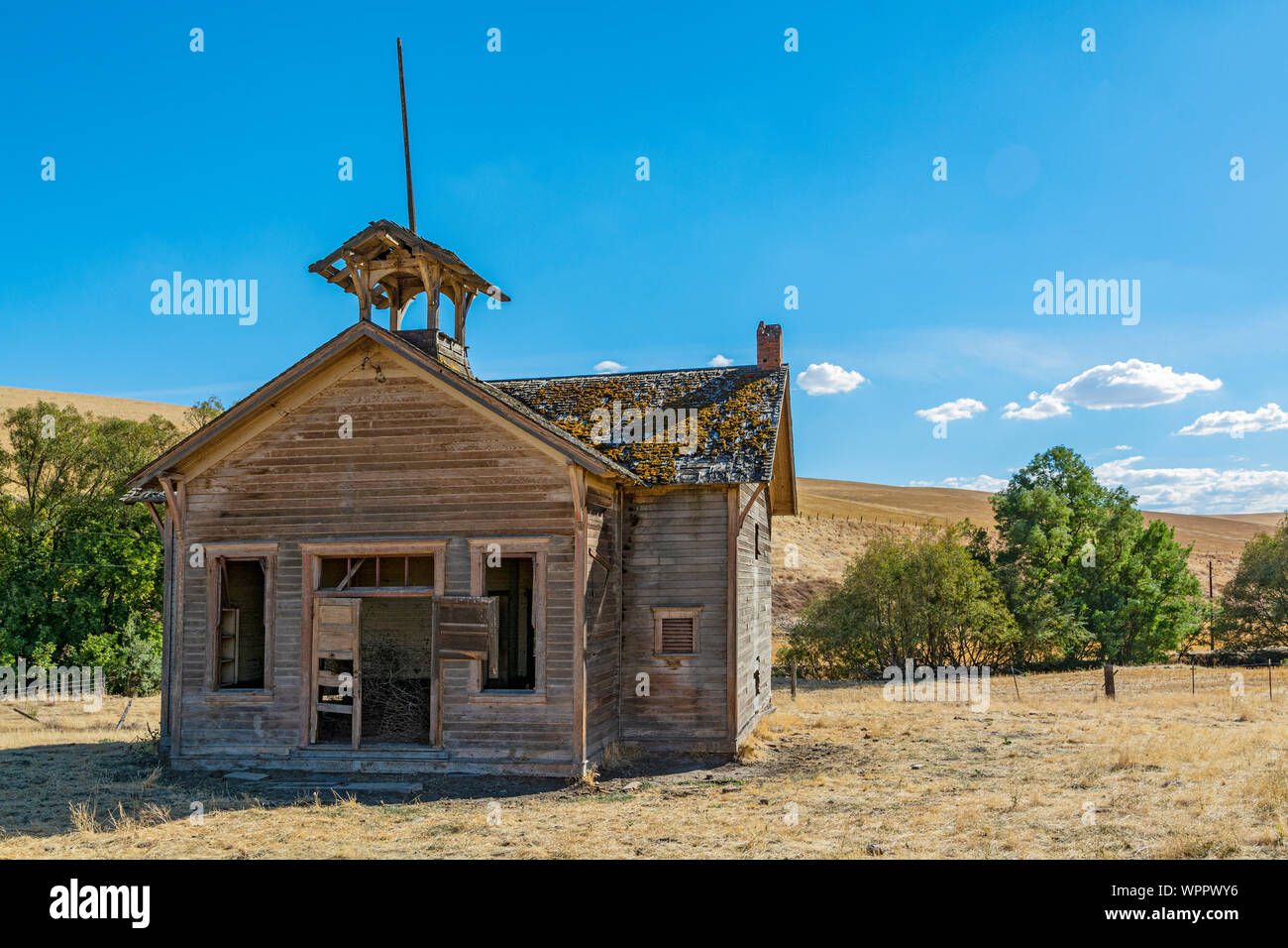Washington, Région de Palouse, Garfield Comté, Lynn Gulch Road, Lynn au District scolaire no 4, site historique Banque D'Images