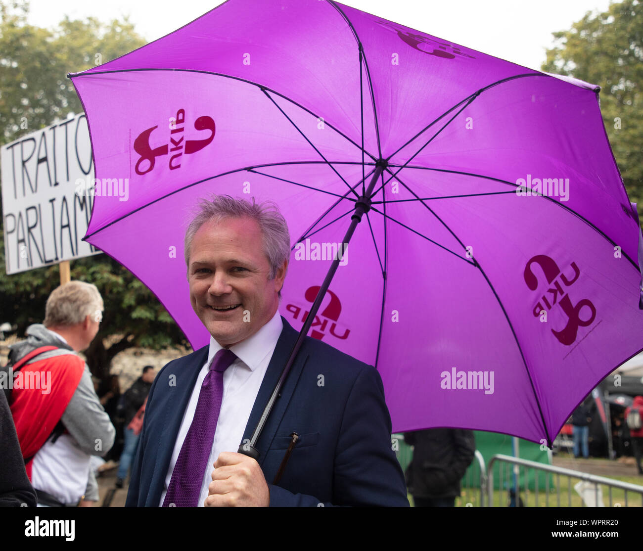Londres, Royaume-Uni. 9 septembre 2019. Richard Braine, le dirigeant de la Grande-Bretagne UKIP (Parti pour l'indépendance du Royaume-Uni). Credit: Joe Kuis / Alamy News Banque D'Images Londres, Royaume-Uni. 9 septembre 2019. Richard Braine, le dirigeant de la Grande-Bretagne UKIP (Parti pour l'indépendance du Royaume-Uni). Credit: Joe Kuis / Alamy News Banque D'Images