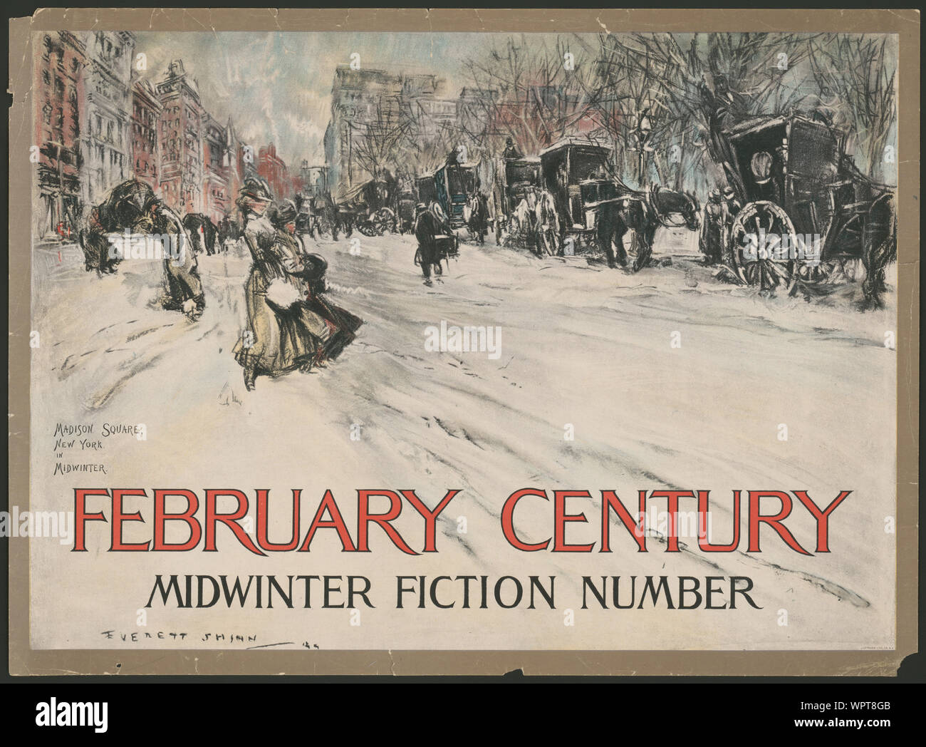 Madison Square, New York, en plein hiver. Siècle Février Banque D'Images